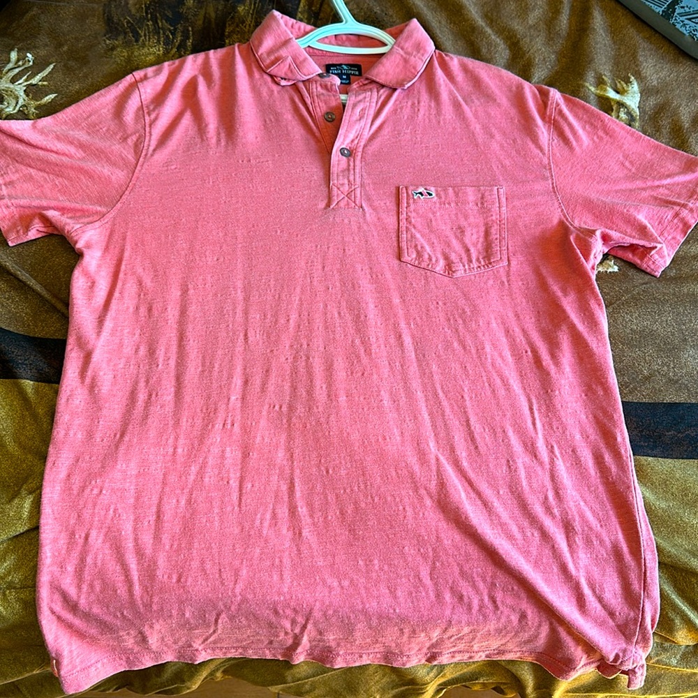 Collared short sleeve fish hippie shirt